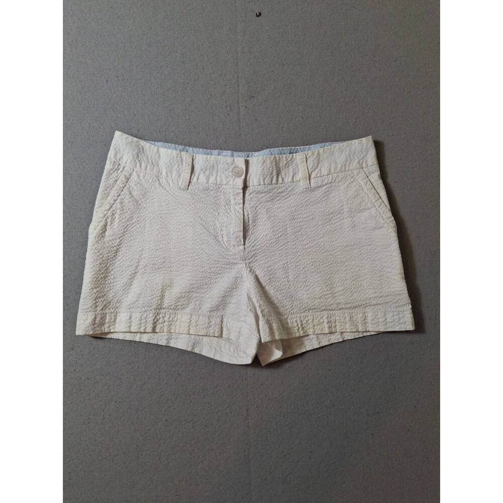 Southern Tide Cream Seersucker Stripe Shorts Women's Sz 2 Coastal Preppy Summer